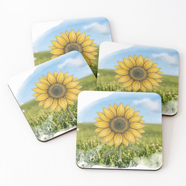 Item preview, ​Watercolor Sunflower Field Summer Scenery designed and sold by Monyegy.