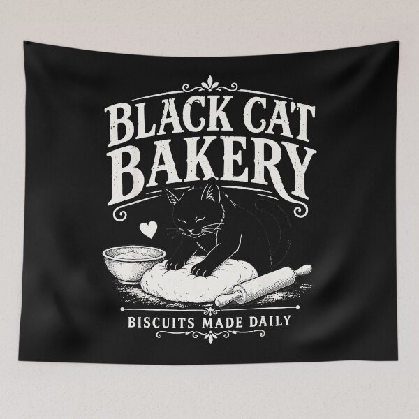 Item preview, Black Cat Bakery Biscuits Made Daily Cat Lover Baker Feline Chef designed and sold by CharlieConon.