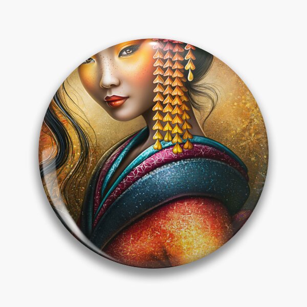 Item preview, Elegant Japanese Woman in Colorful Kimono Art designed and sold by Artessie.