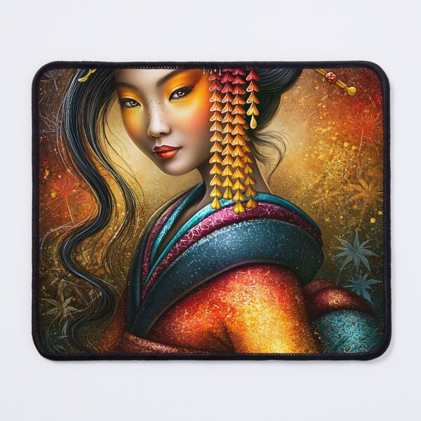 Item preview, Elegant Japanese Woman in Colorful Kimono Art designed and sold by Artessie.