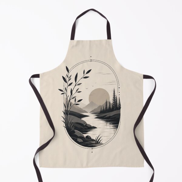 Item preview, Minimal Mountain River Landscape Art designed and sold by VYBORA Studio.