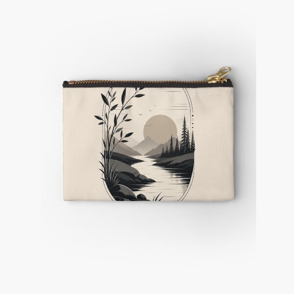 Item preview, Minimal Mountain River Landscape Art designed and sold by VYBORA Studio.