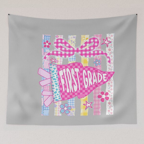 Item preview, Striped Floral Pennant Flag First Grade Back to School Girls designed and sold by mjohnson9.