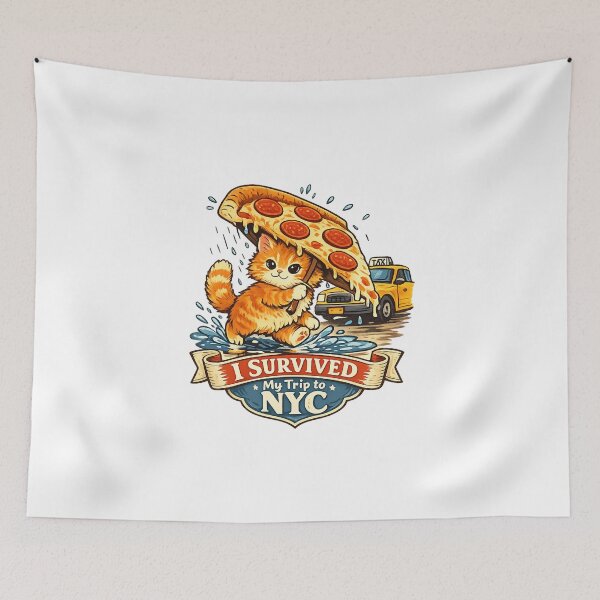 Item preview, Pizza Umbrella Cat in NYC designed and sold by teemix.