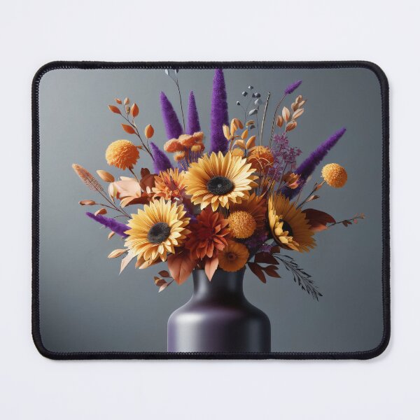 Item preview, Orange and Purple Floral Bouquet in Dark Vase designed and sold by NarjaShop.