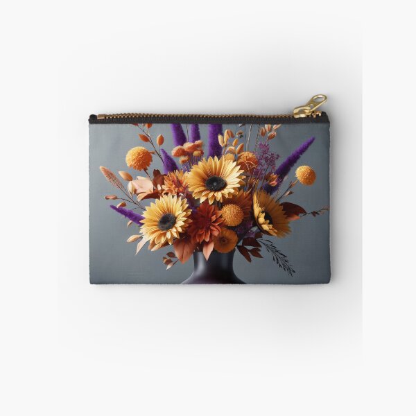 Item preview, Orange and Purple Floral Bouquet in Dark Vase designed and sold by NarjaShop.
