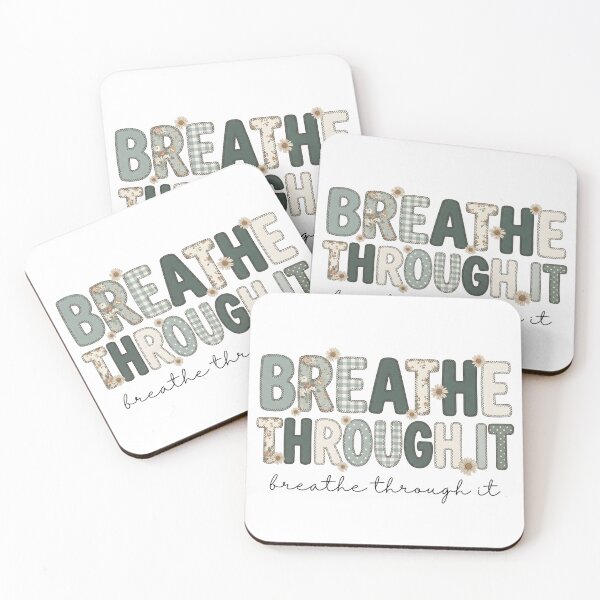 Item preview, Breathe Through It – Inspirational Mental Health Floral Typography designed and sold by StickerNestYou.