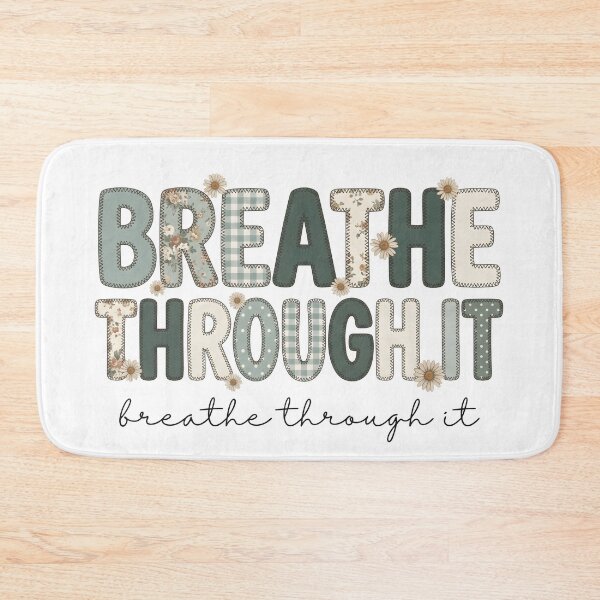 Item preview, Breathe Through It – Inspirational Mental Health Floral Typography designed and sold by StickerNestYou.