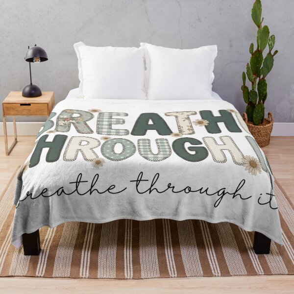 Item preview, Breathe Through It – Inspirational Mental Health Floral Typography designed and sold by StickerNestYou.