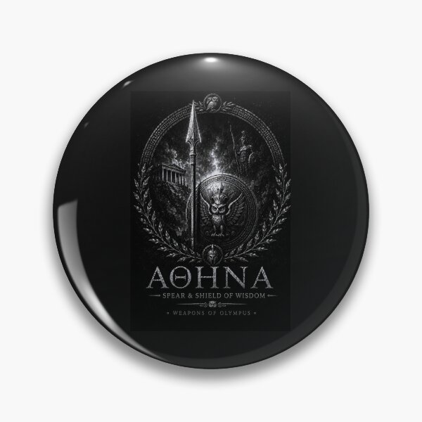 Item preview, Athena Spear & Shield of Wisdom – Black & White Greek Mythology designed and sold by Ancient-Era.