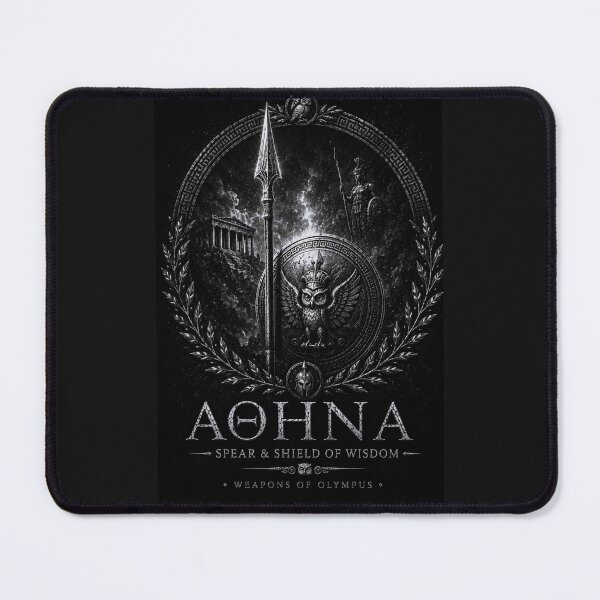 Item preview, Athena Spear & Shield of Wisdom – Black & White Greek Mythology designed and sold by Ancient-Era.