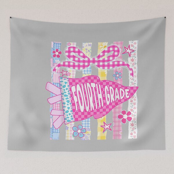 Item preview, Striped Floral Pennant Flag Fourth Grade Back to School Girl designed and sold by mjohnson9.