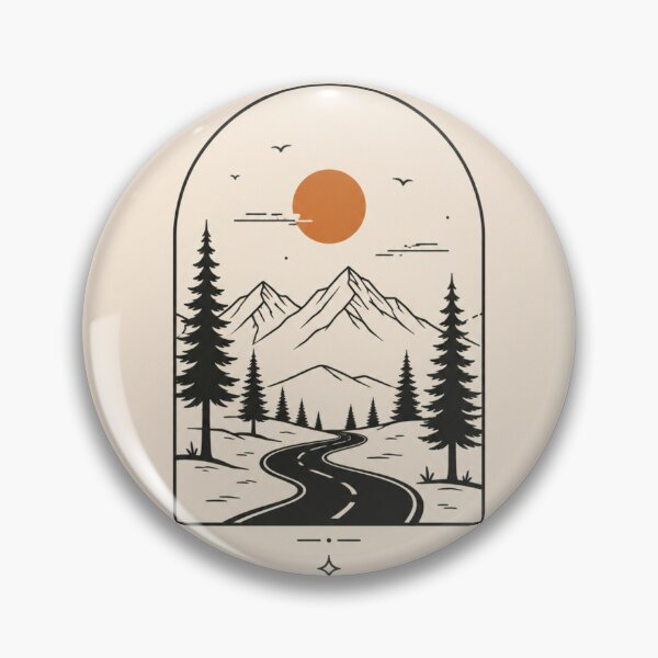 Item preview, Minimal Mountain Road Landscape designed and sold by VYBORA Studio.