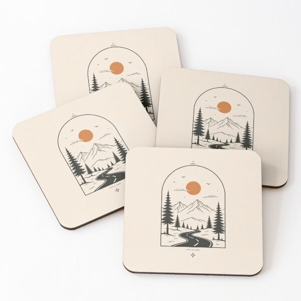 Item preview, Minimal Mountain Road Landscape designed and sold by VYBORA Studio.