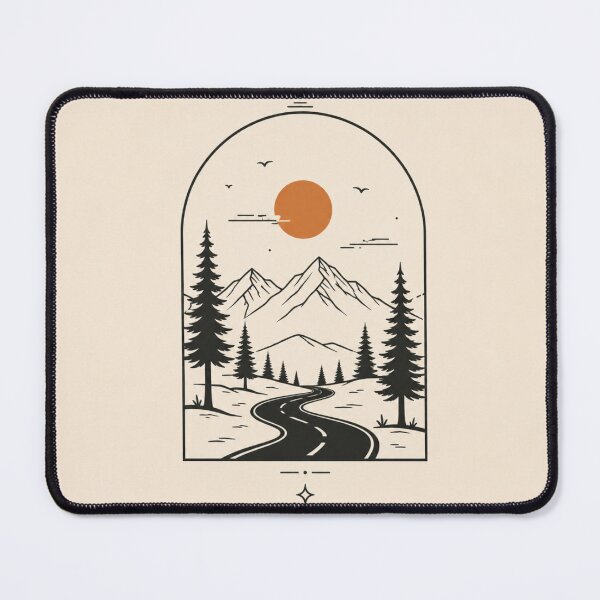 Item preview, Minimal Mountain Road Landscape designed and sold by VYBORA Studio.