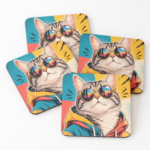Item preview, Pop-Art Cool Cat in Sunglasses - Retro Comic Style designed and sold by teemix.