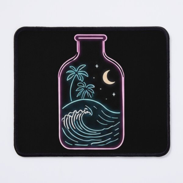 Item preview, Tropical Ocean Wave Night Bottle Crescent Moon Palm Tree designed and sold by Rehnair.