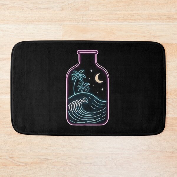 Item preview, Tropical Ocean Wave Night Bottle Crescent Moon Palm Tree designed and sold by Rehnair.
