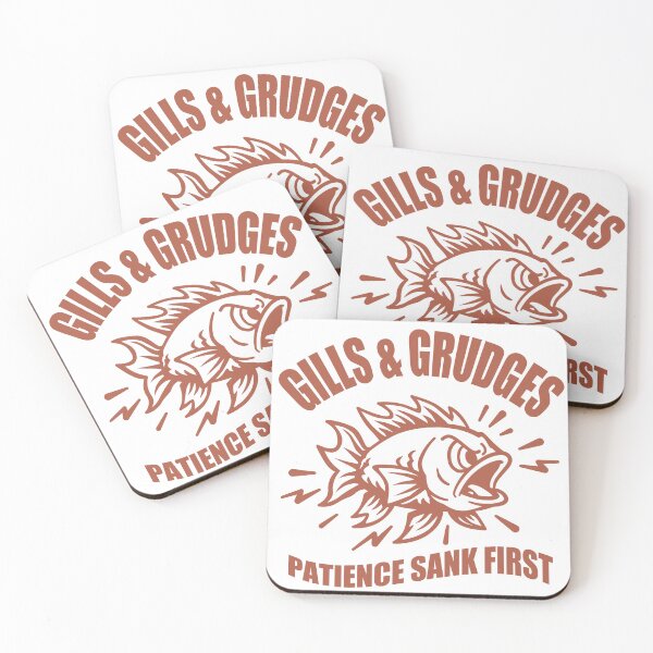 Item preview, Gills & Grudges - Funny Angry Fish Retro Fishing Art_RED designed and sold by AckeeWolf.