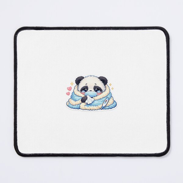 Item preview, Sick Panda Sticker Kawaii Cozy Animal Meme for Tired Friends & Introverts designed and sold by CutePrintCorner.