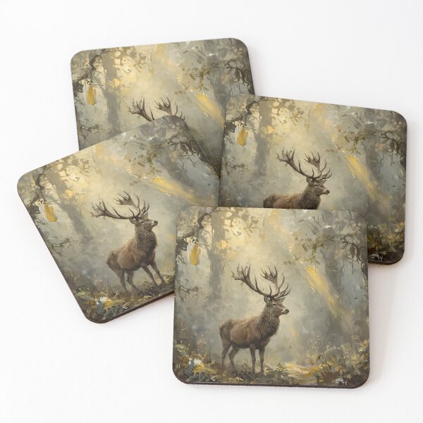 Item preview, Majestic Stag in Enchanted Forest, Woodland Deer Nature Art designed and sold by cr6zym1nd.