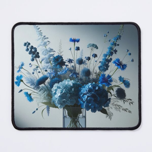 Item preview, Blue Hydrangea and Wildflower Bouquet in Glass Vase designed and sold by NarjaShop.