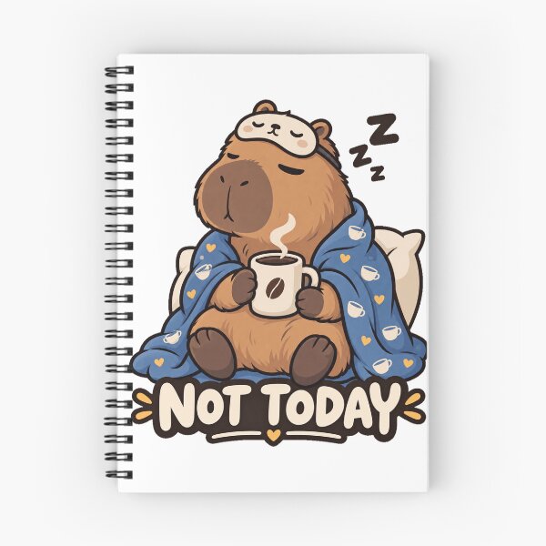 Item preview, Cute Sleepy Capybara Drinking Coffee Not Today designed and sold by Herodestroyer.