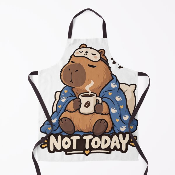 Item preview, Cute Sleepy Capybara Drinking Coffee Not Today designed and sold by Herodestroyer.