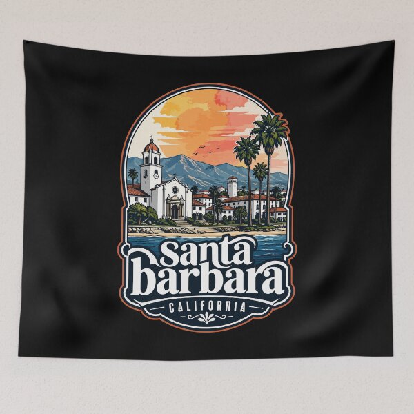 Item preview, Santa Barbara California Coast Watercolor Travel designed and sold by TomFrontierArt.