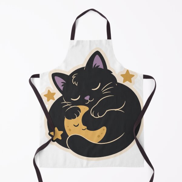 Item preview, Sleepy Black Cat Hugging the Moon designed and sold by LuckyStore4.