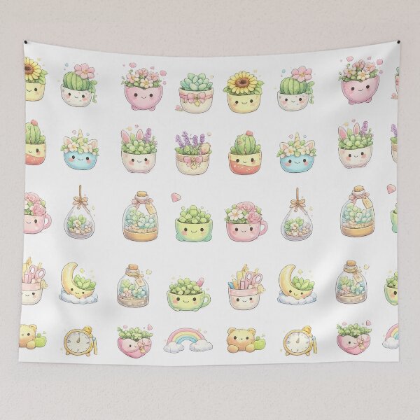 Item preview, Cute Kawaii Succulent Plant Pot Terrarium Pastel Aesthetic Planner designed and sold by Rehnair.