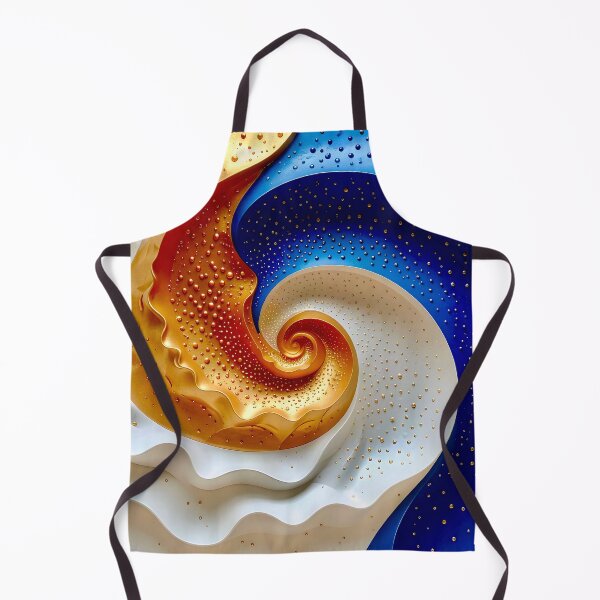 Item preview, Colorful Swirling Waves in Blue and Gold designed and sold by Vicky Brago-Mitchell®.