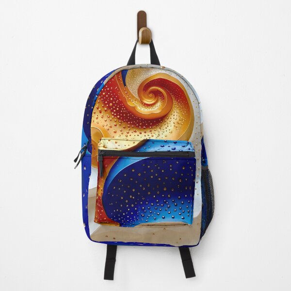 Item preview, Colorful Swirling Waves in Blue and Gold designed and sold by Vicky Brago-Mitchell®.