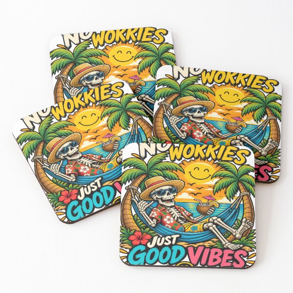 Item preview, Tropical Skeleton No Worries Just Good Vibes Beach Vacation designed and sold by FABIOLA1970.