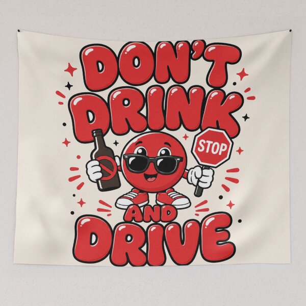 Item preview, Don't Drink And Drive Funny Retro Cartoon Stop Drinking Awareness Sticker designed and sold by Yellowriversss.