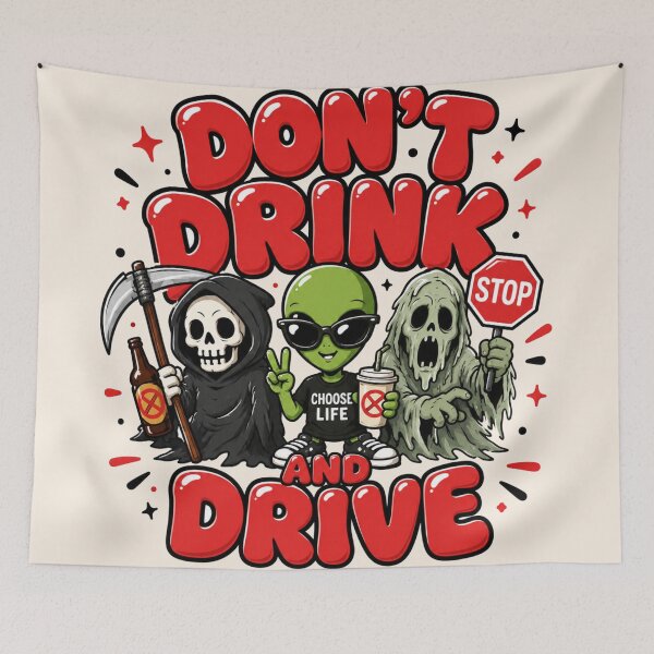 Item preview, Don't Drink And Drive Choose Life Alien Grim Reaper Ghost Funny Halloween designed and sold by Yellowriversss.