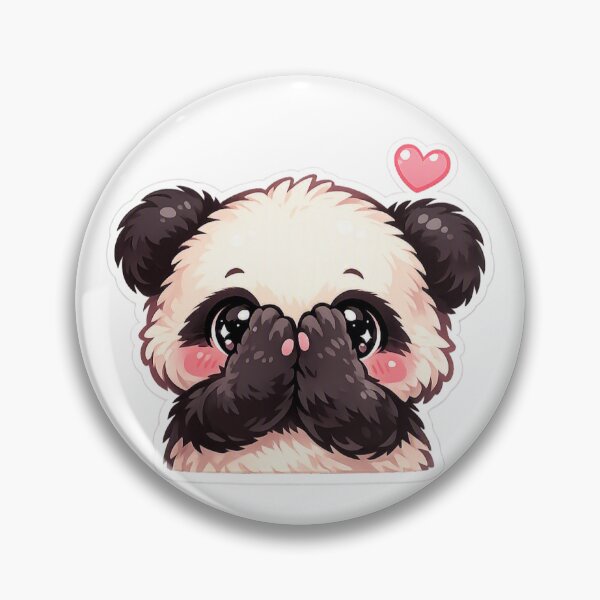 Item preview, Shy Panda Sticker Kawaii Cute Animal Aesthetic for Introverts & Soft Girl Fans designed and sold by CutePrintCorner.