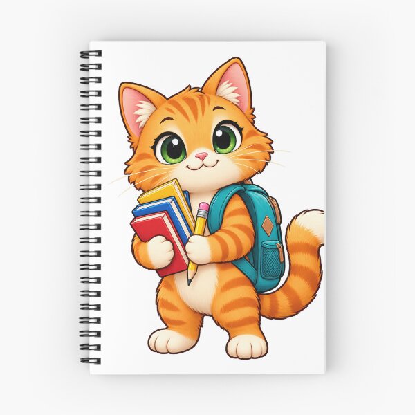 Item preview, Kawaii Back to School Orange Cat designed and sold by NoorCanvasArt.
