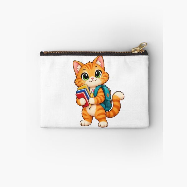 Item preview, Kawaii Back to School Orange Cat designed and sold by NoorCanvasArt.