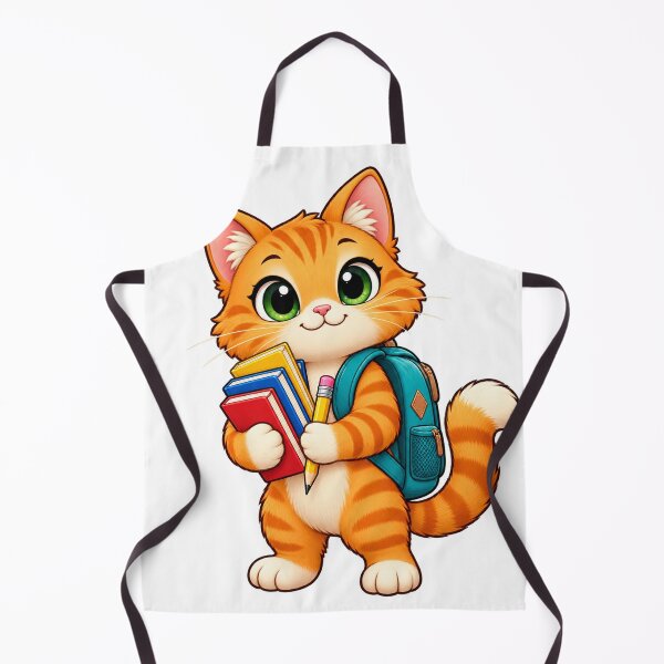 Item preview, Kawaii Back to School Orange Cat designed and sold by NoorCanvasArt.