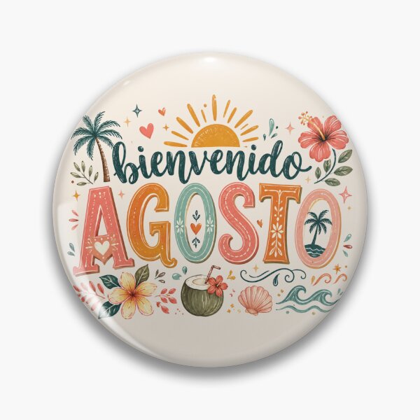Item preview, Bienvenido Agosto Tropical Summer Welcome August Spanish Floral designed and sold by Yellowriversss.