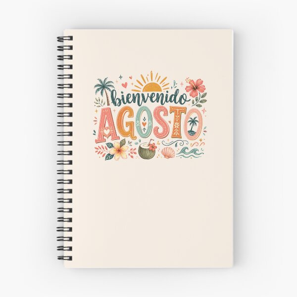 Item preview, Bienvenido Agosto Tropical Summer Welcome August Spanish Floral designed and sold by Yellowriversss.