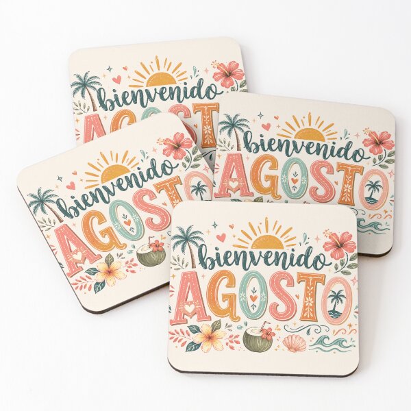 Item preview, Bienvenido Agosto Tropical Summer Welcome August Spanish Floral designed and sold by Yellowriversss.