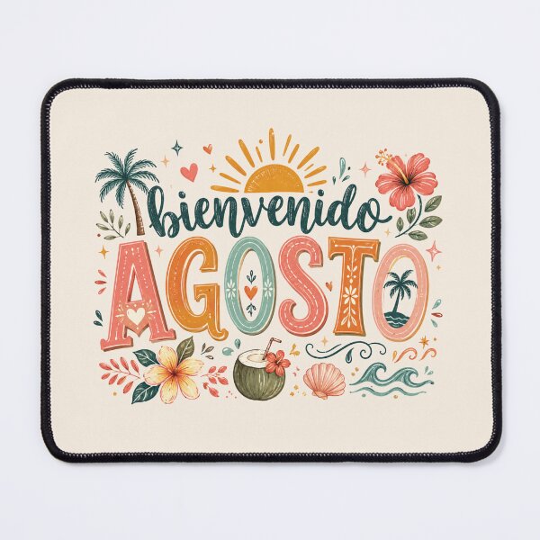 Item preview, Bienvenido Agosto Tropical Summer Welcome August Spanish Floral designed and sold by Yellowriversss.