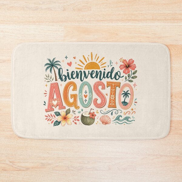Item preview, Bienvenido Agosto Tropical Summer Welcome August Spanish Floral designed and sold by Yellowriversss.