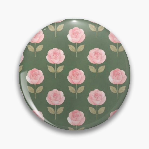 Item preview, Vintage Pink Rose Pattern Green Cottagecore Aesthetic designed and sold by Golden_Pixel_Paper.