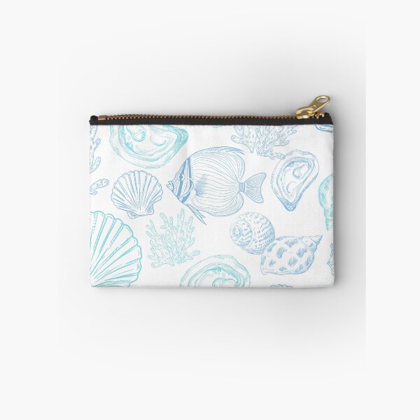 Item preview, Light Blue Teal Seashell Pattern  designed and sold by SeaStarAlex.