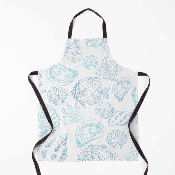 Item preview, Light Blue Teal Seashell Pattern designed and sold by SeaStarAlex.