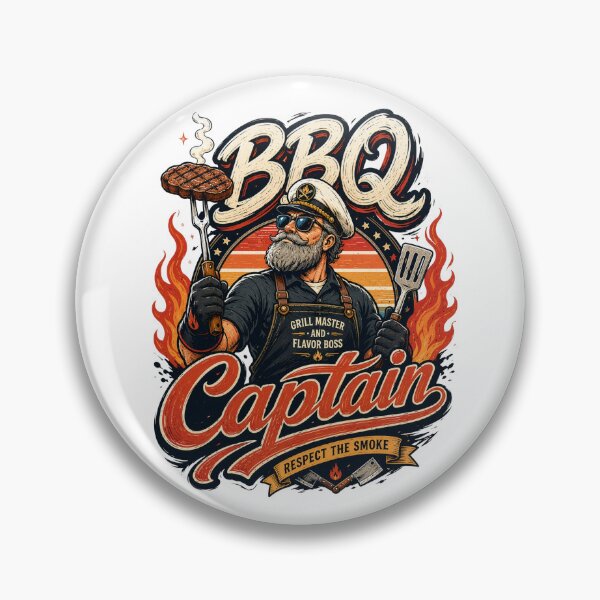 Item preview, BBQ Captain - Grill Master & Flavor Boss Vintage Barbecue Design designed and sold by Craftev.