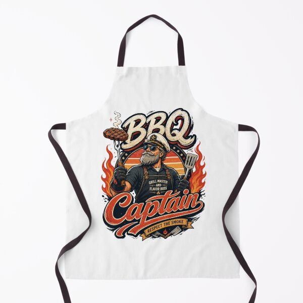 Item preview, BBQ Captain - Grill Master & Flavor Boss Vintage Barbecue Design designed and sold by Craftev.